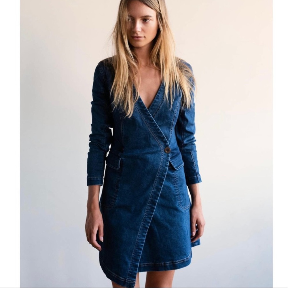 Free people Going Places Denim Mini Dress XS